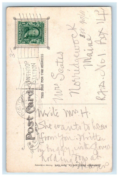 1907 Boulevard And Beach, Winthrop Beach Massachusetts MA Antique Postcard