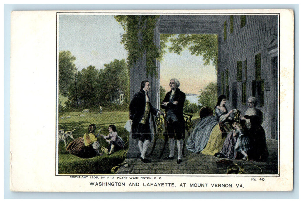 c1905 Washington and Lafayette at Mount Vernon Virginia VA Unposted Postcard