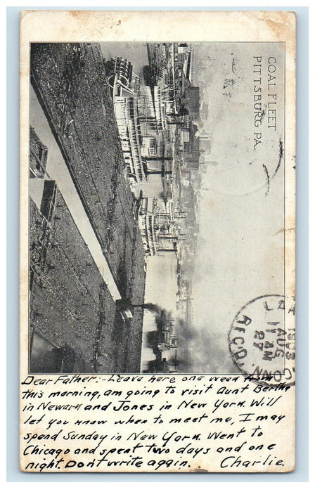 1903 Pacific Jim Bean Iroan Age Steamer Pittsburg PA PMC Posted Postcard