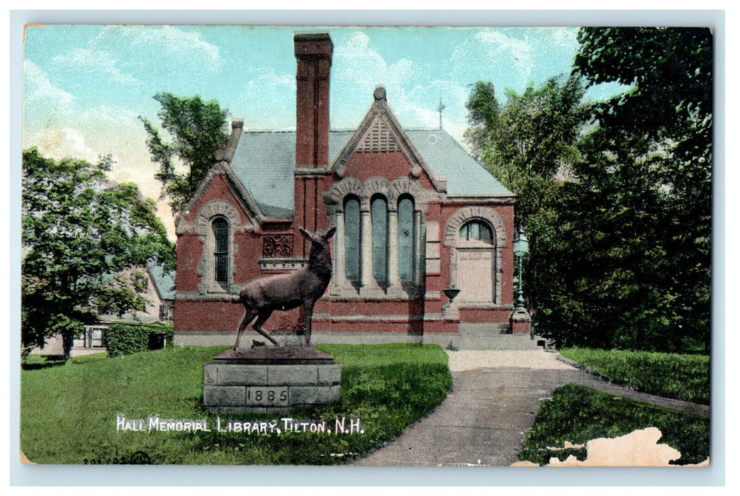 c1905 Hale Memorial Library Tilton New Hampshire NH Unposted Antique Postcard