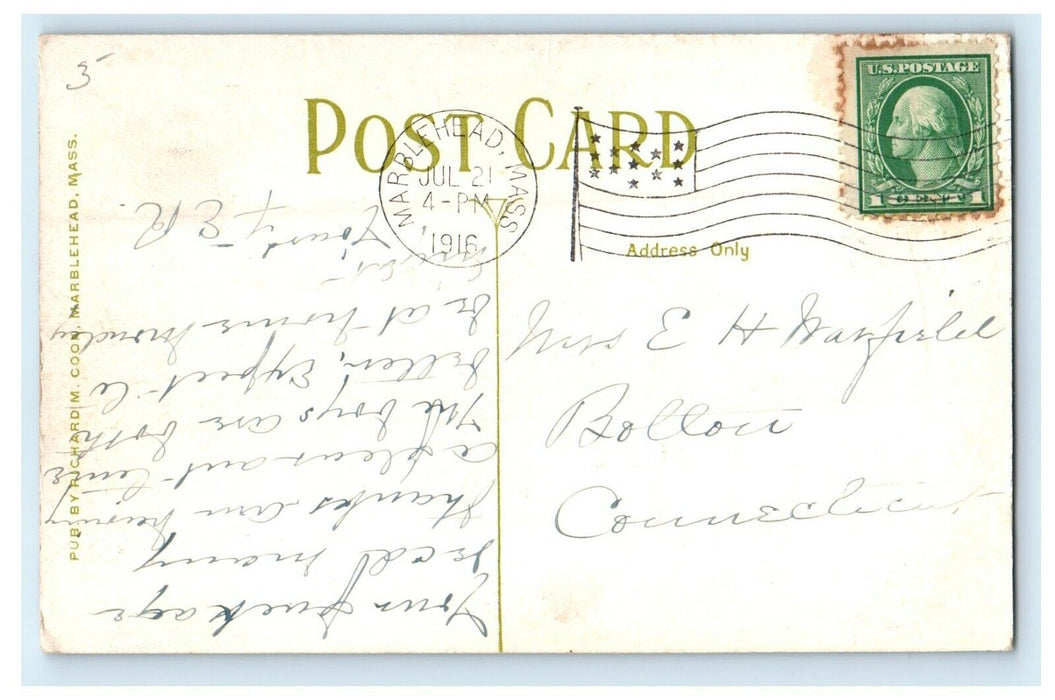 1916 The Leslie Front Street Marblehead Massachusetts MA Antique Postcard