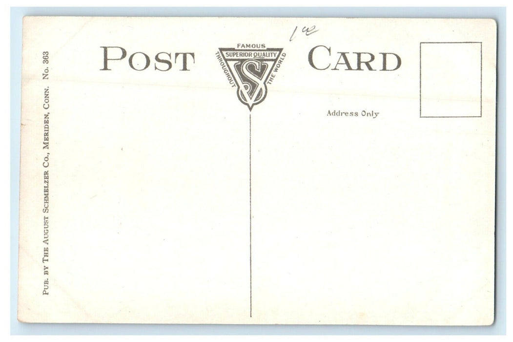 1910 St Joseph's RC School and Convent, Meriden, Connecticut CT Postcard