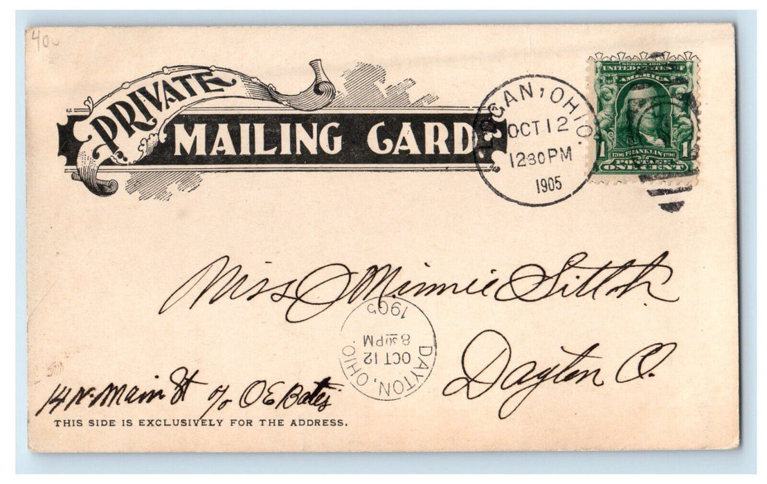 1905 Southern Hotel, Fire Proof Columbus Ohio OH Antique Posted PMC Postcard