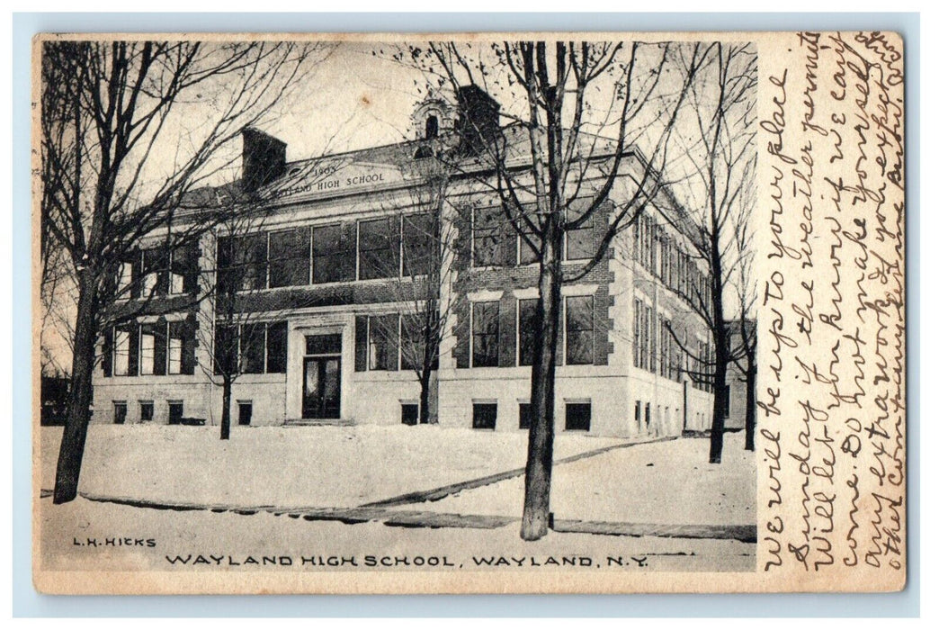 c1905 Wayland High School Wayland New York NY Posted Antique  Postcard