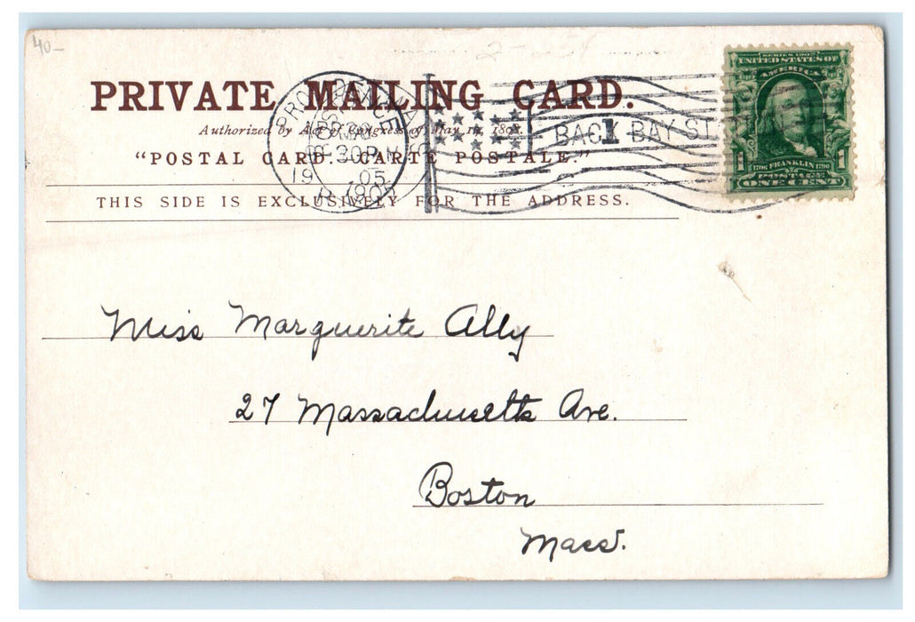 1905 Wilson Hall Brown University Sayles Memorial Hall PMC Posted Postcard