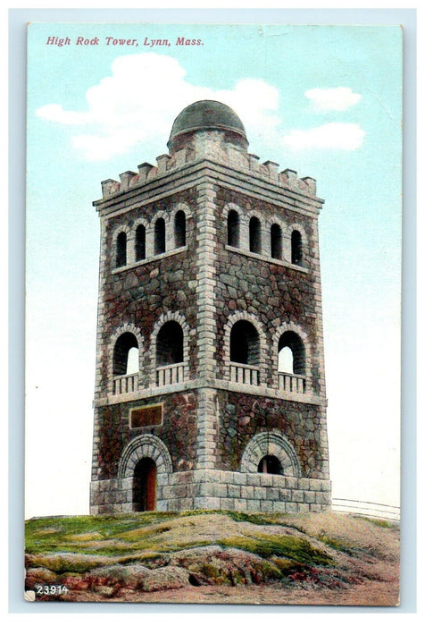 1908 The View Of High Rock Tower Lynn Massachusetts MA Antique Postcard