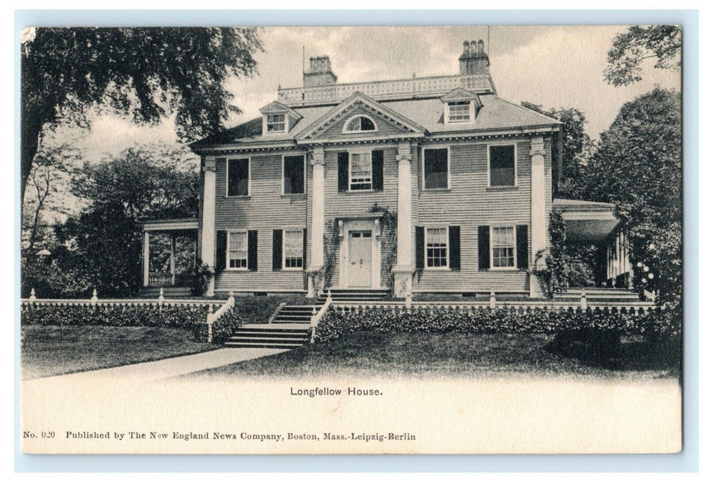 c1905 Longfellow House Cambridge Massachusetts Unposted Antique Postcard