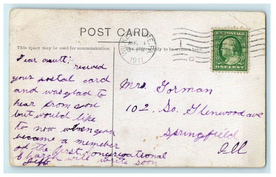 1911 Wyoming Valley Trust Company Wilkes-Barre Pennsylvania PA Postcard