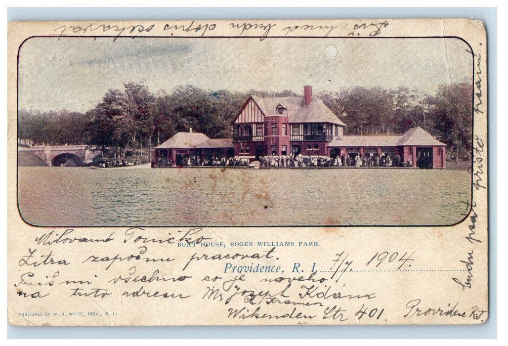 1904 Boat House, Roger Williams Park Providence RI PMC Postcard