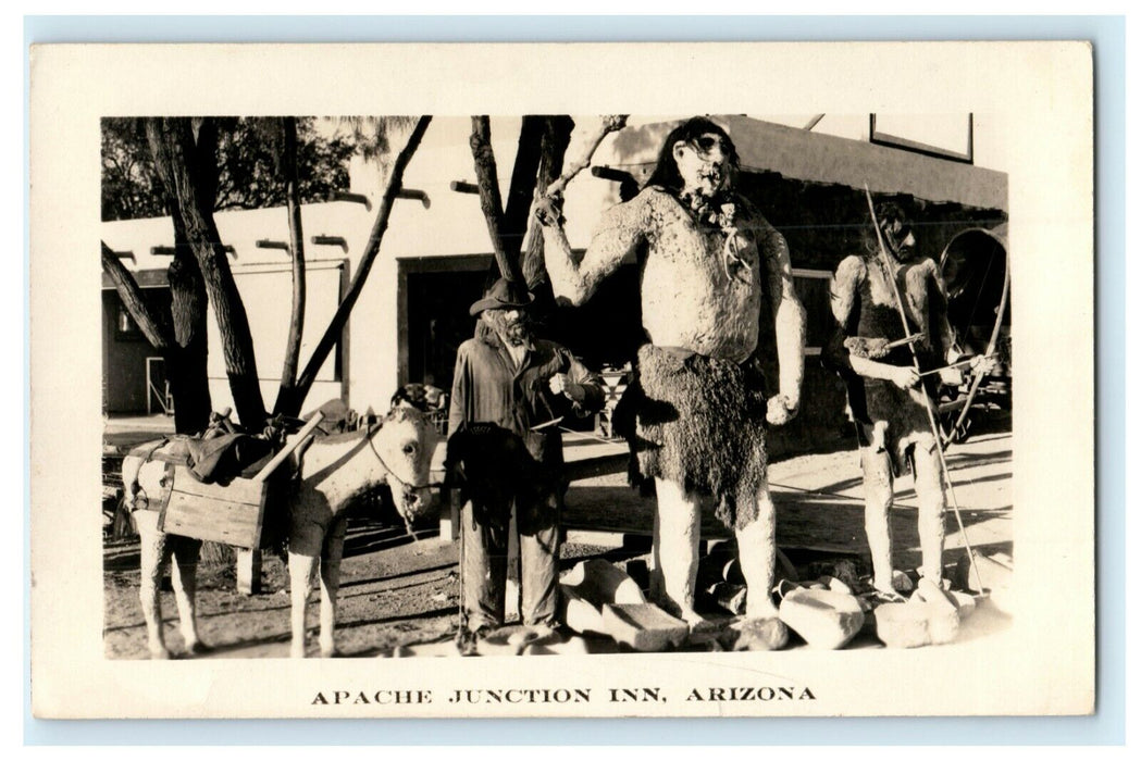 c1940's Apache Junction Inn Arizona AZ RPPC Photo Vintage Postcard