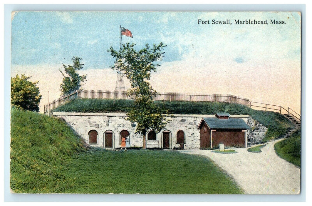 1916 The Fort Sewall Marblehead Massachusetts MA Posted Antique Postcard