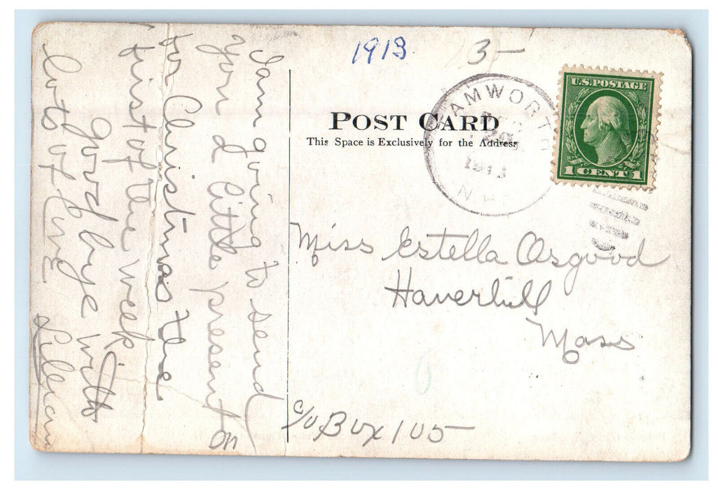 1913 Swift River from the Bridge, Tamworth, New Hampshire NH Antique Postcard