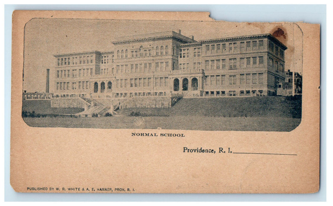 c1900s Normal School Providence Rhode Island RI W R White PMC Postcard