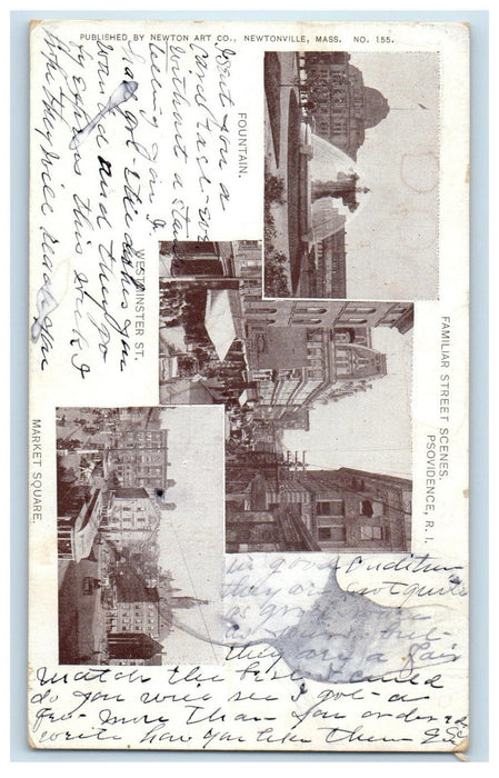 1905 Familiar Street Scenes, Providence Rhode Island RI PMC Posted Postcard