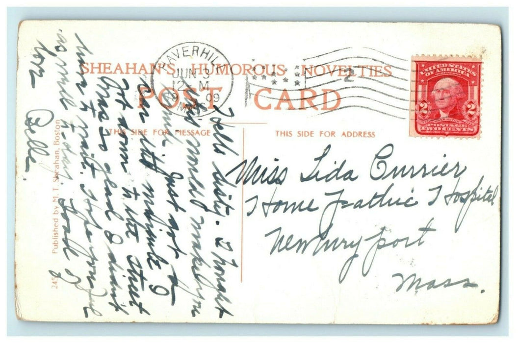 1909 Horse & Carriage VS Car Toot 'N Be Darned Sheahan's Humorous Postcard