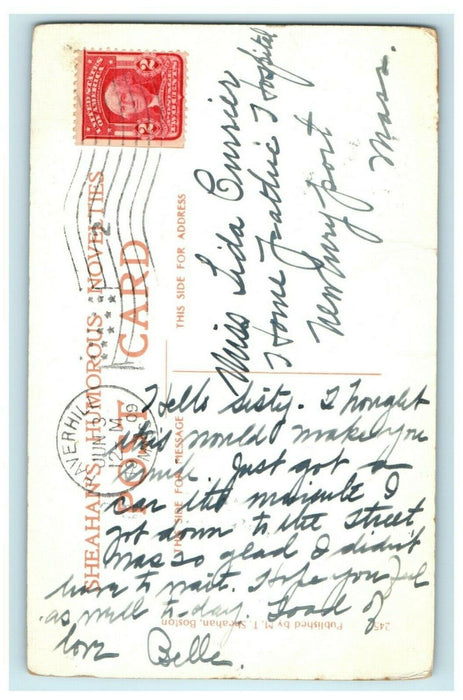 1909 Horse & Carriage VS Car Toot 'N Be Darned Sheahan's Humorous Postcard