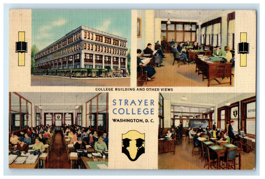 1940 Strayer College Washington D.C. Cheltenham MD Multiview Vintage Postcard