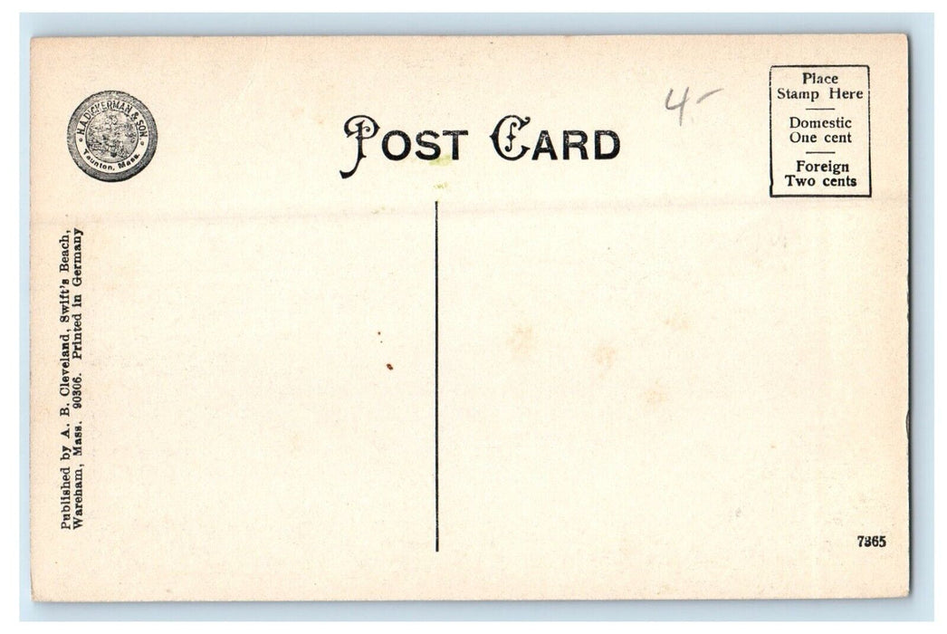 c1910's View Of Swift Beach Boat Wareham Massachusetts MA Antique Postcard