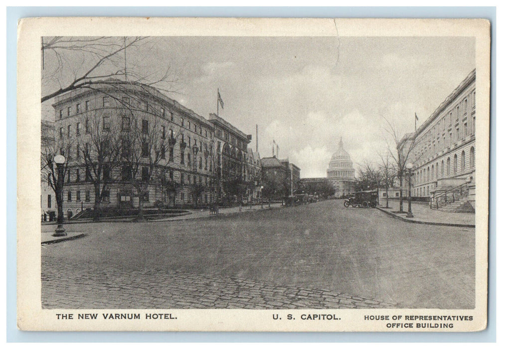 c1910 The New Varnum Hotel, Home of Representatives Washington DC Postcard