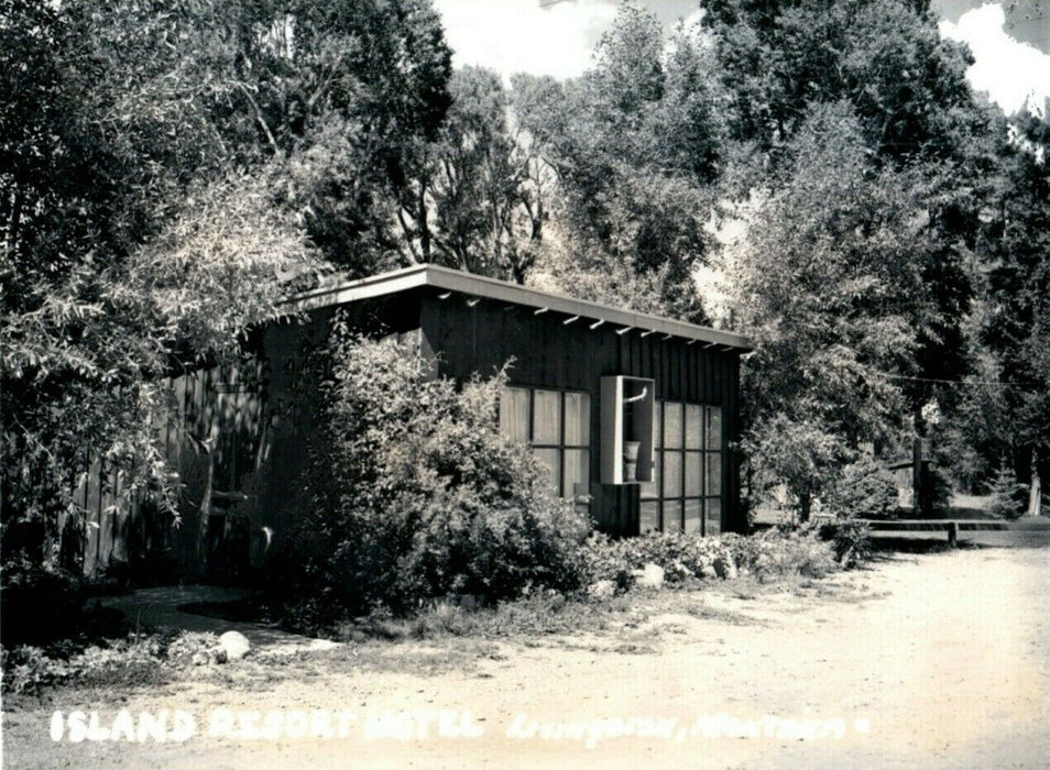 c1950's Island Resort Motel Livingston Montana MT RPPC Photo Vintage Postcard