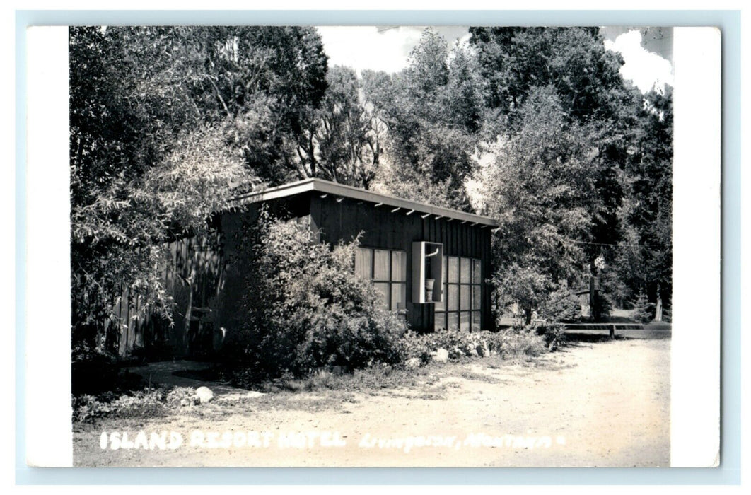 c1950's Island Resort Motel Livingston Montana MT RPPC Photo Vintage Postcard