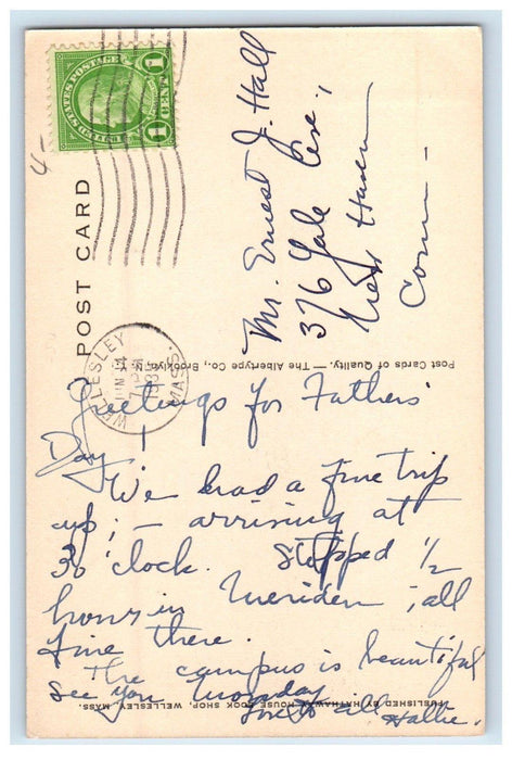 1935 Tower Court Wellesley College Massachusetts MA Posted Vintage Postcard