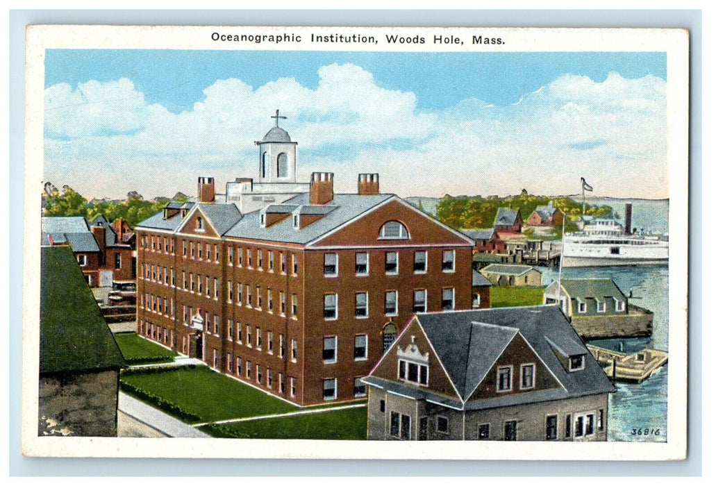 Oceanographic Institution Boat Woods Hole Massachusetts MA Unposted Postcard