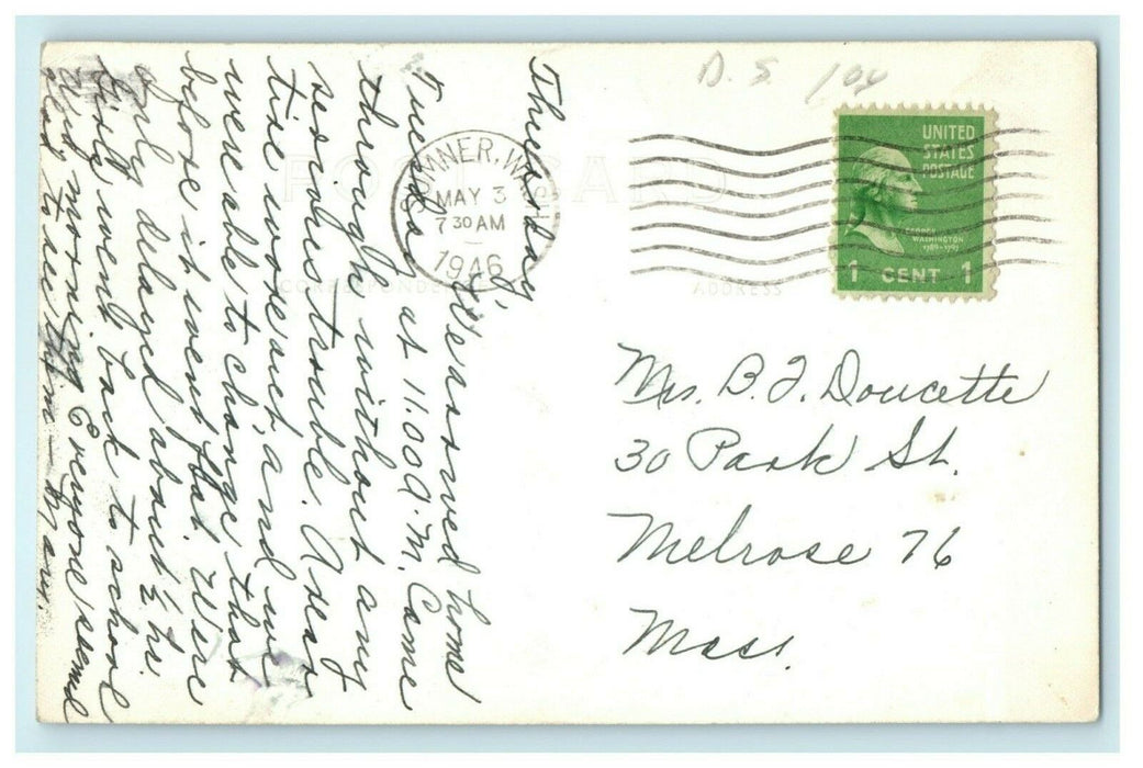 1946 Mt. Rainier From White River Valley Washington WA RPPC Photo Postcard