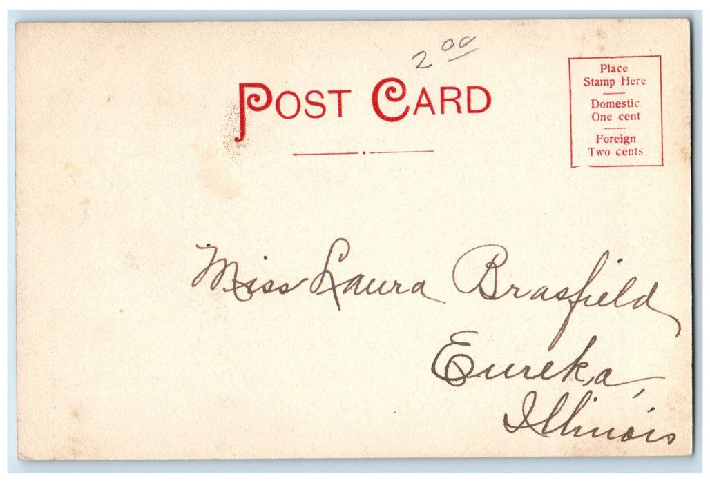c1905 State Arsenal Building Entrance Chimney Springfield Illinois IL Postcard