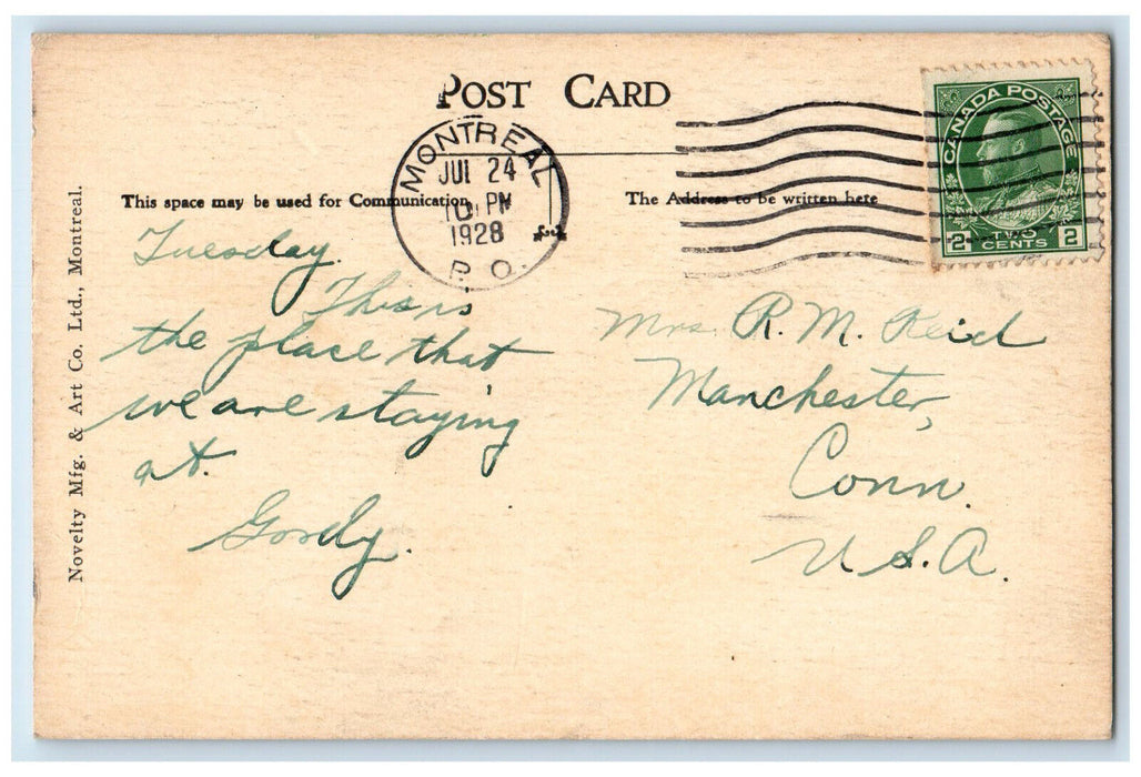1928 Elmo Hotel Apartments 786 Dorchester W. Montreal Canada Postcard