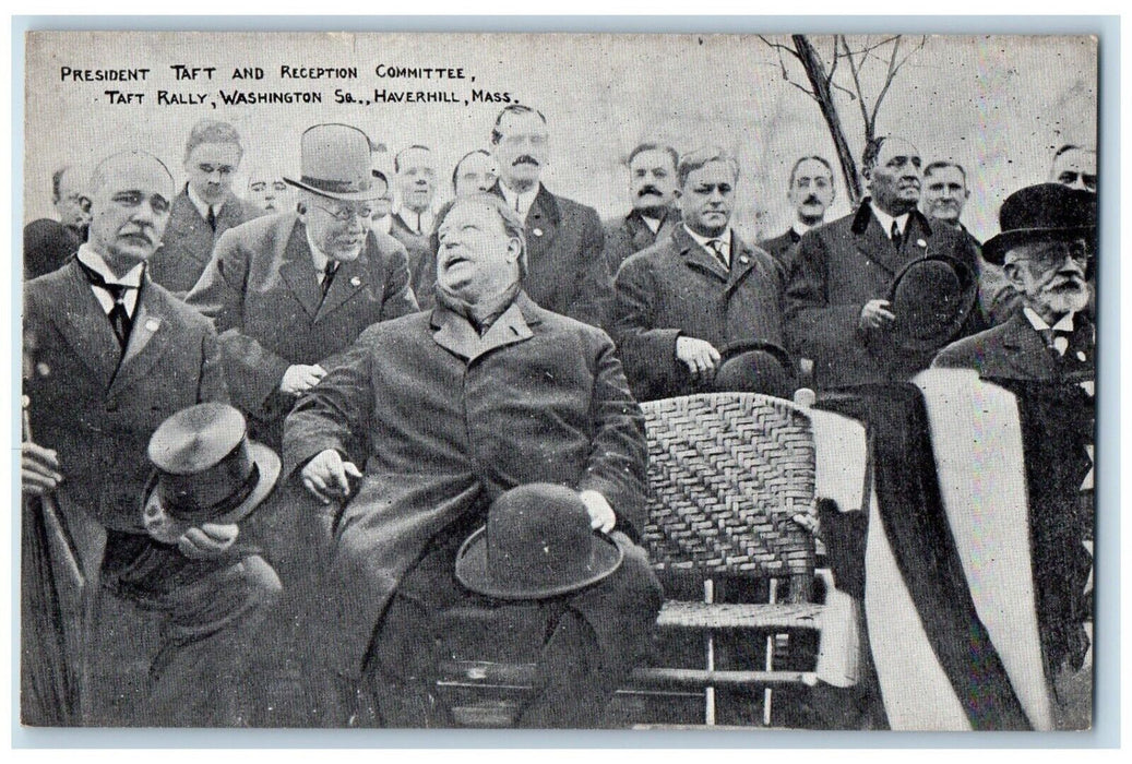 c1910 President Taft Reception Committee Rally Haverhill Massachusetts Postcard