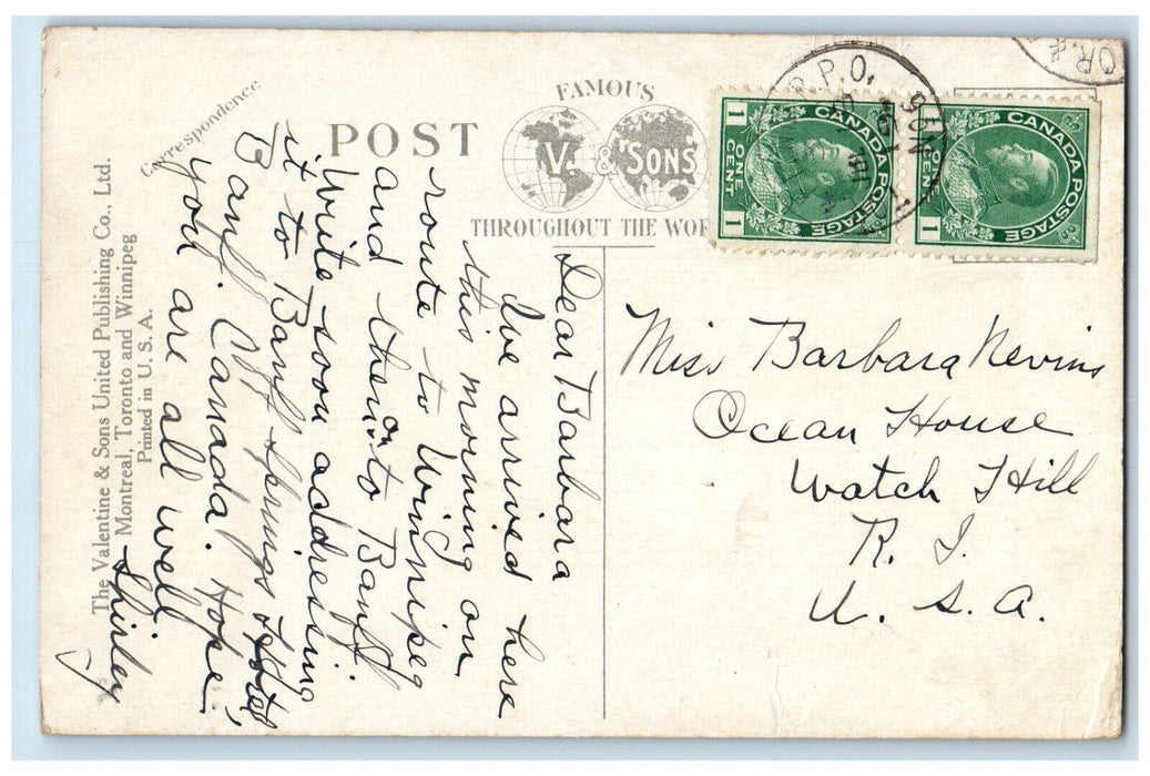 1919 The Gorge Kaministikwia River Near Fort William Ontario Canada RPO Postcard
