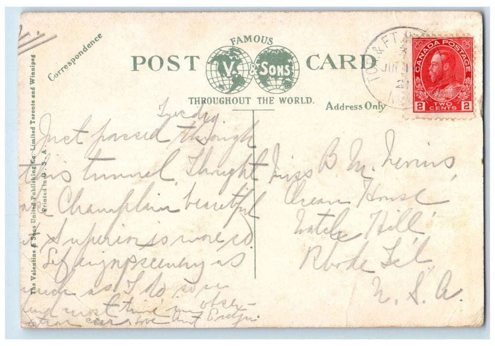 1921 Railway Jack Fish Tunnel Lake Superior Canada Antique Posted Postcard