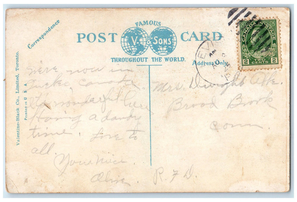 c1920's Drill Hall Entrance Cannon Monument Quebec Canada Posted Postcard