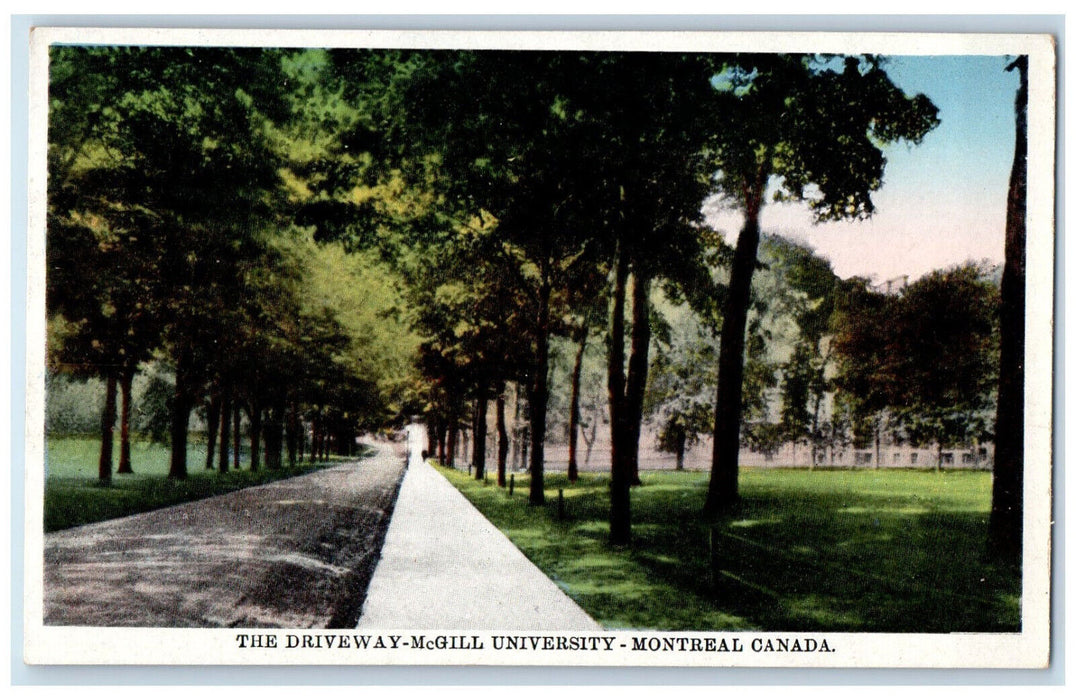 c1920's The Driveway McGill University Montreal Quebec Canada Postcard