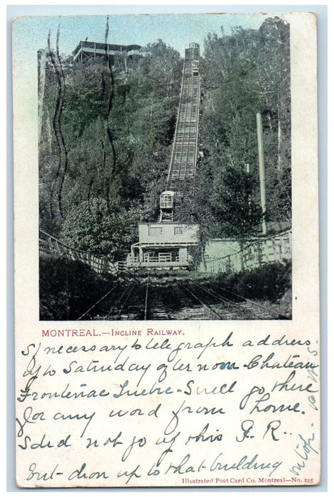 1904 Incline Railway Train Wagon Montreal Quebec Canada Antique Postcard
