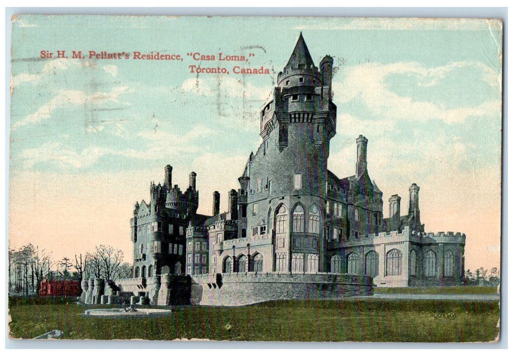 1919 Sir H.M. Pellatt's Residence "Casa Loma" Toronto Canada Postcard