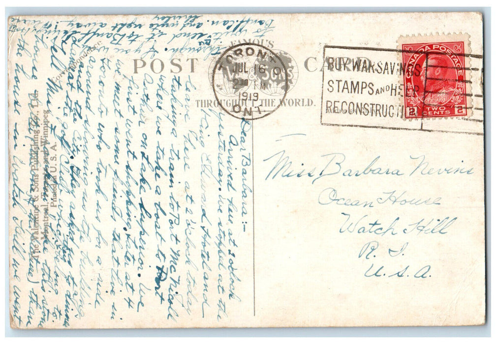 1919 Sir H.M. Pellatt's Residence "Casa Loma" Toronto Canada Postcard