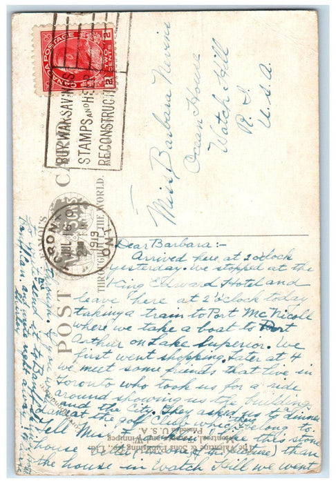 1919 Sir H.M. Pellatt's Residence "Casa Loma" Toronto Canada Postcard