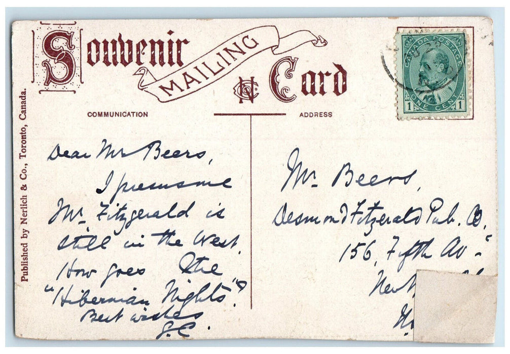 c1910 Bow River Banff Alberta Canada Antique Souvenir Mailing Postcard