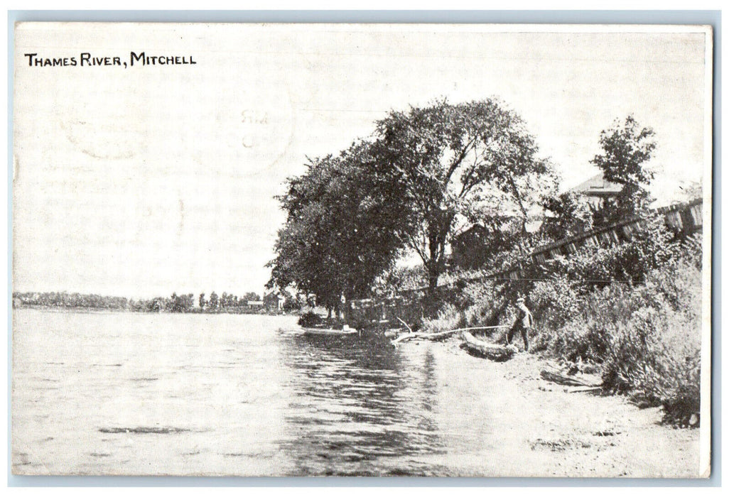 1906 Thames River Mitchell Ontario Canada Posted Antique Private Postcard