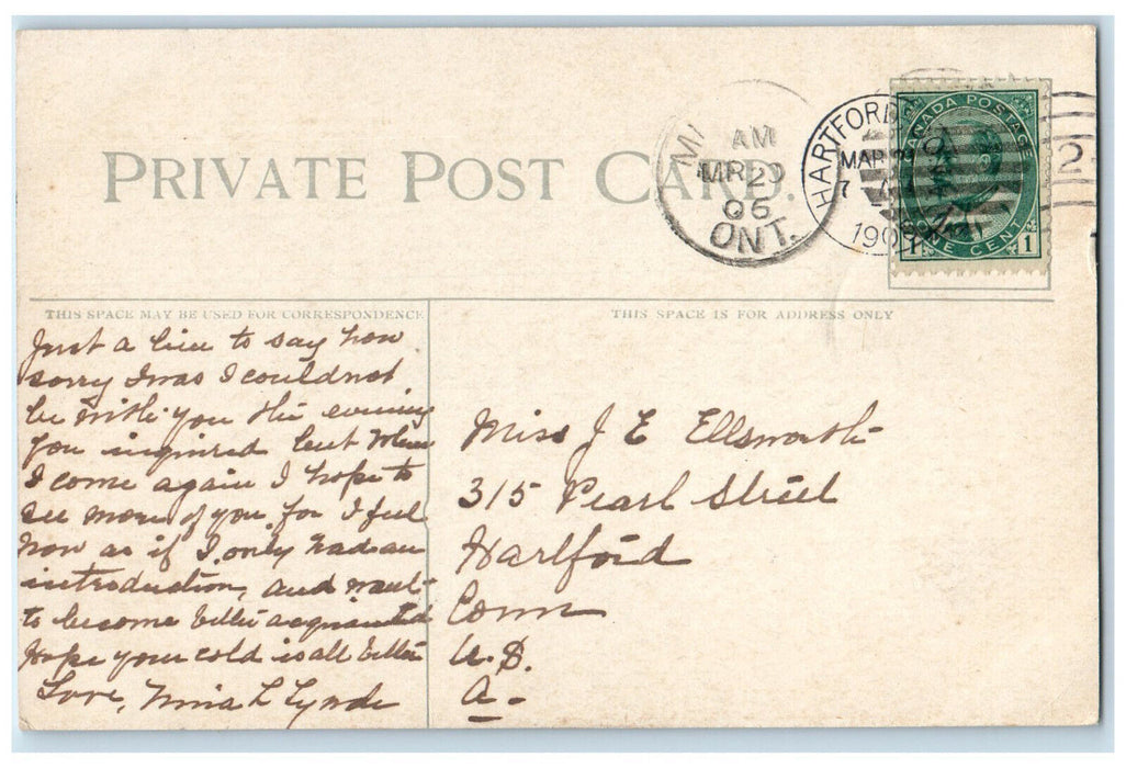 1906 Thames River Mitchell Ontario Canada Posted Antique Private Postcard