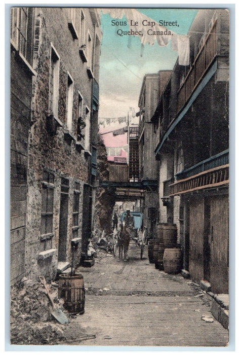 1919 Sous Le Cap Street Quebec Canada Antique Posted Expo Stamp Postcard