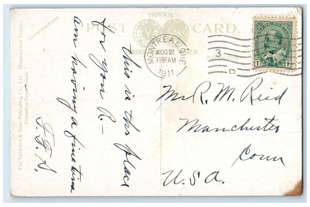 1911 Place Viger C.P.R. Hotel and Station Montreal Quebec Canada Postcard