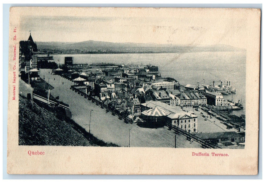 1906 Dufferin Terrace Quebec Canada Antique Posted Montreal Import Co Postcard