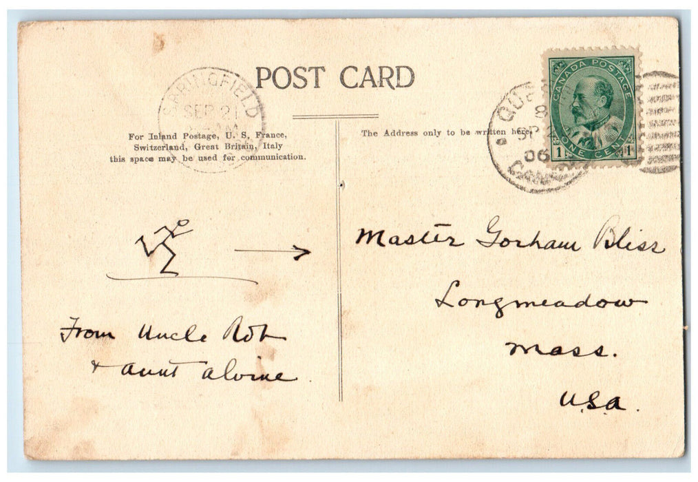 1906 Dufferin Terrace Quebec Canada Antique Posted Montreal Import Co Postcard