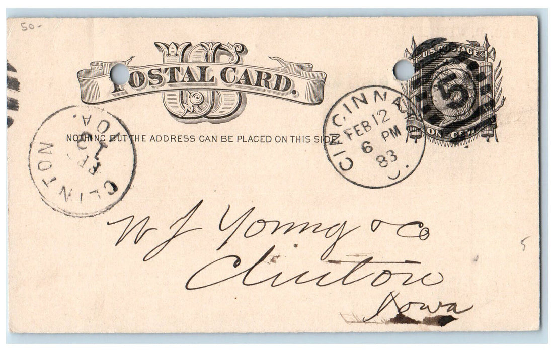 1883 Geo. D. Winchell Manufacturing Co. Cincinnati Ohio OH Postal Card