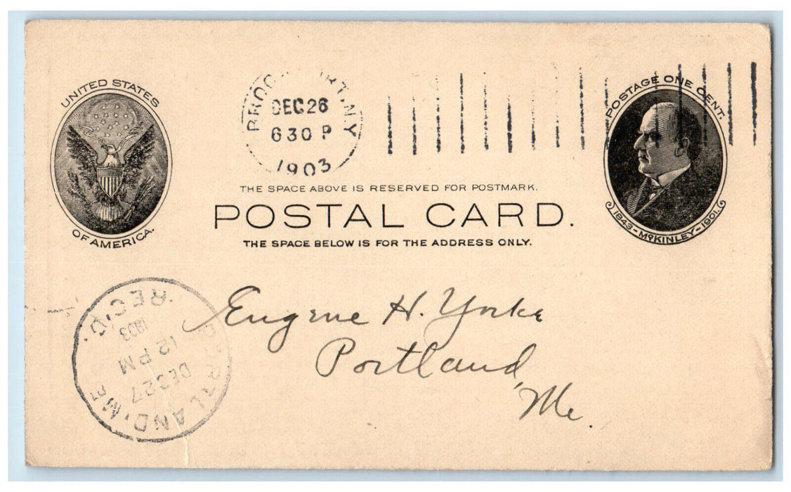 1903 Moore's Subscription Agency Brockport New York NY Antique Postal Card