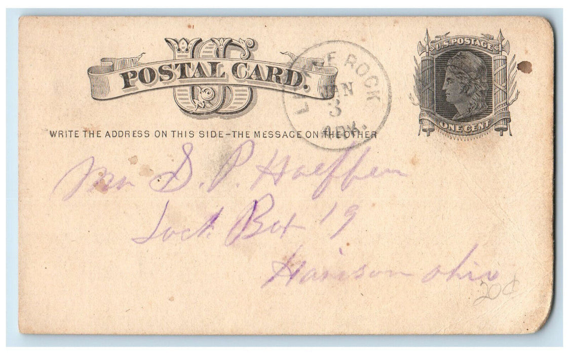 1881 Letter from Brother John SP Haeffen Little Rock Arkansas AR Postal Card