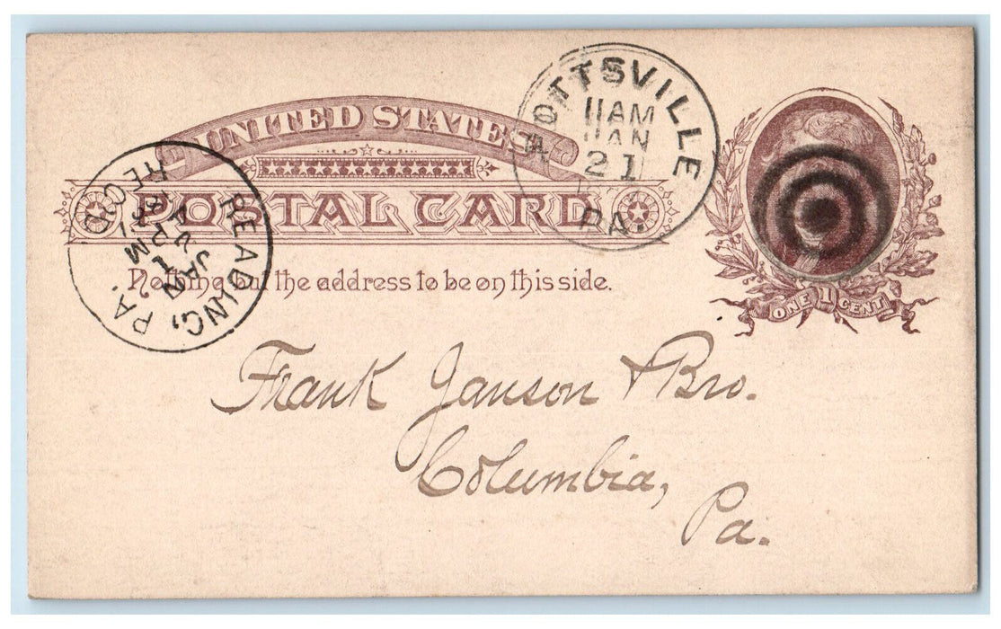 1887 W.Harry Boyd's Maryland State Directory Pottsville PA Postal Card